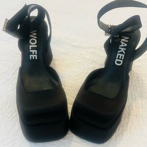 Brand New Black Chunky Naked Wolfe Heels